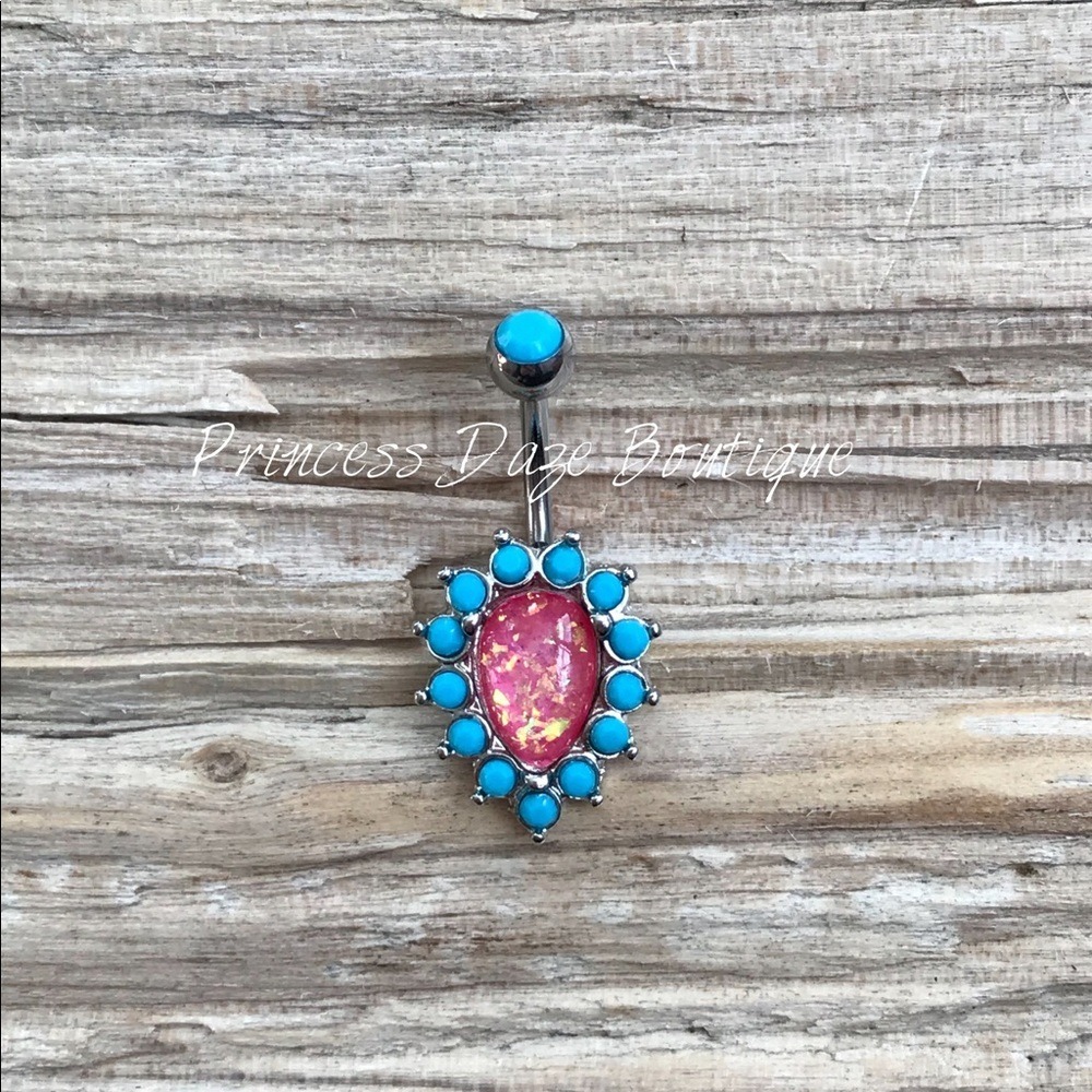 Opal Turquoise‎ Belly Button Ring